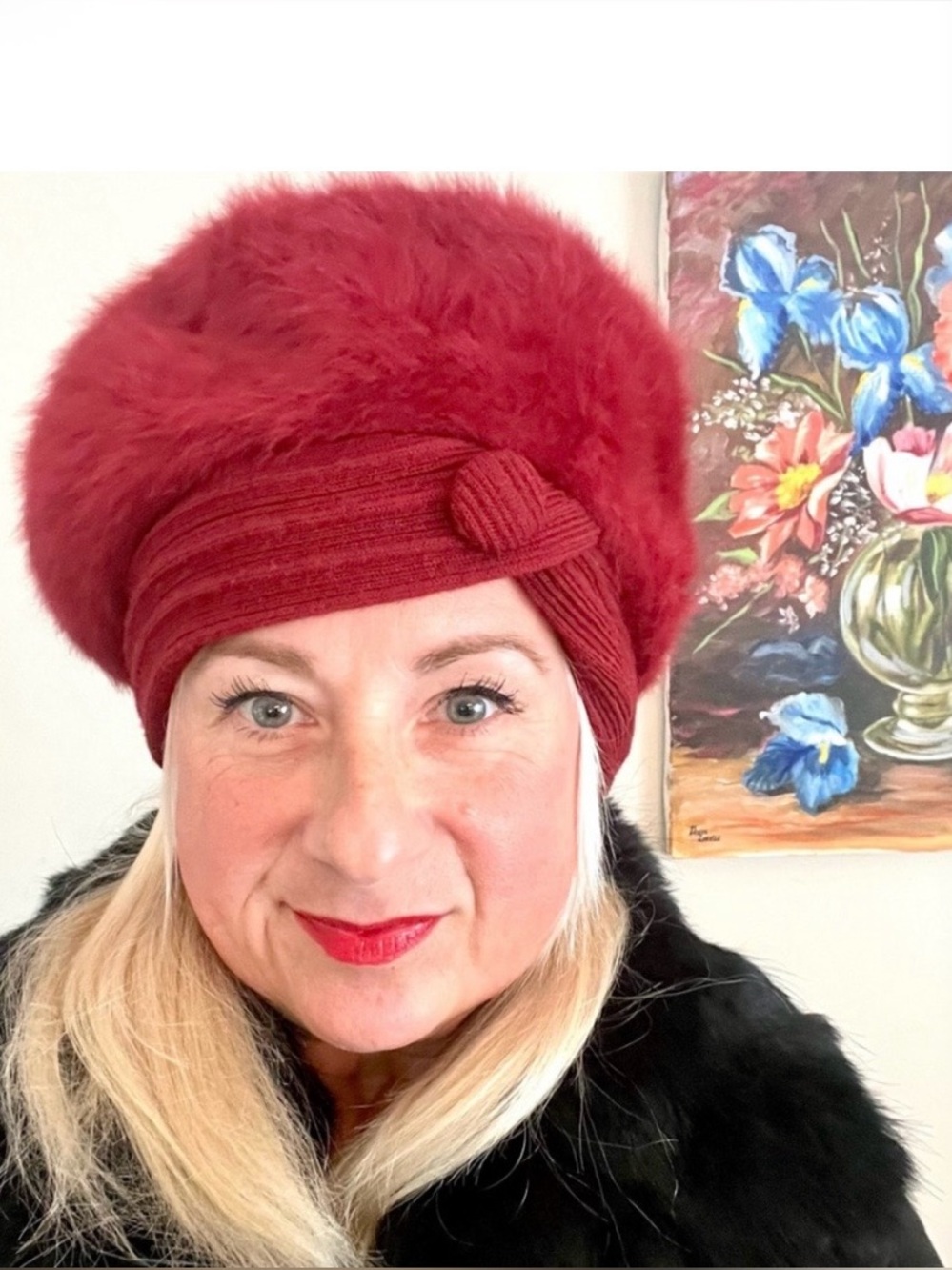 Vintage Rare Kangol Angora Beret Tam